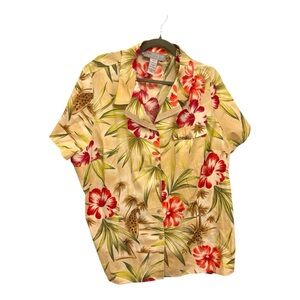 Sag Harbor Tropical Print Button Down Shirt - 3X
